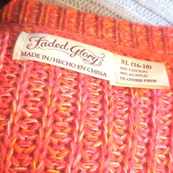 Faded Glory Crewneck Cable Knit Sweater Long Sleeve Pullover Top Size XL - Picture 4 of 9